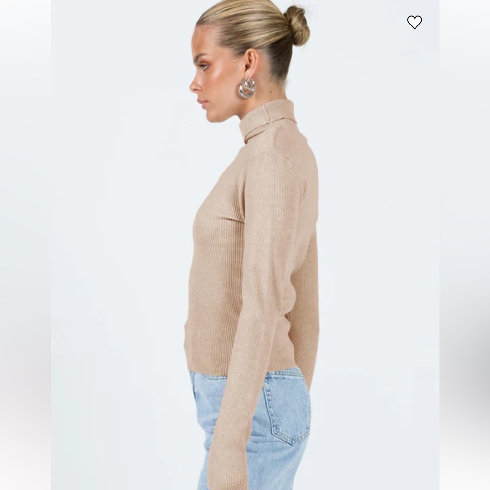Princess Polly Cream Ribbed Turtleneck - Picture 4 of 11